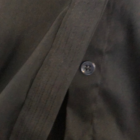 Navy Blue Nylon/Spandex Button Down Collared Top - Picture 5 of 8